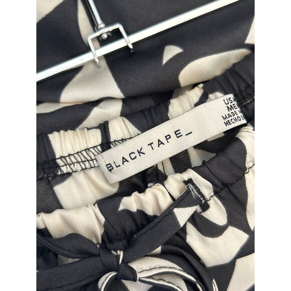 Black Tape Wide Leg Pants Abstract Print Palazzo Trouser Flowy Resort Chic Small - Picture 4 of 6